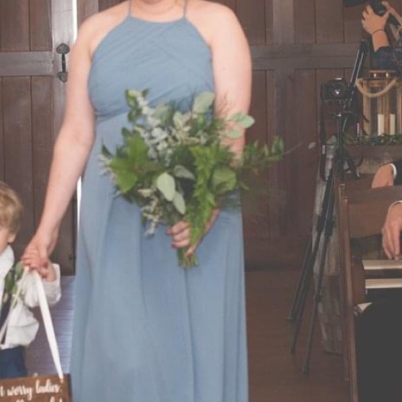 Levkoff size 16 blue grey bridesmaids dress in good condition. Worn once. - Picture 14 of 15